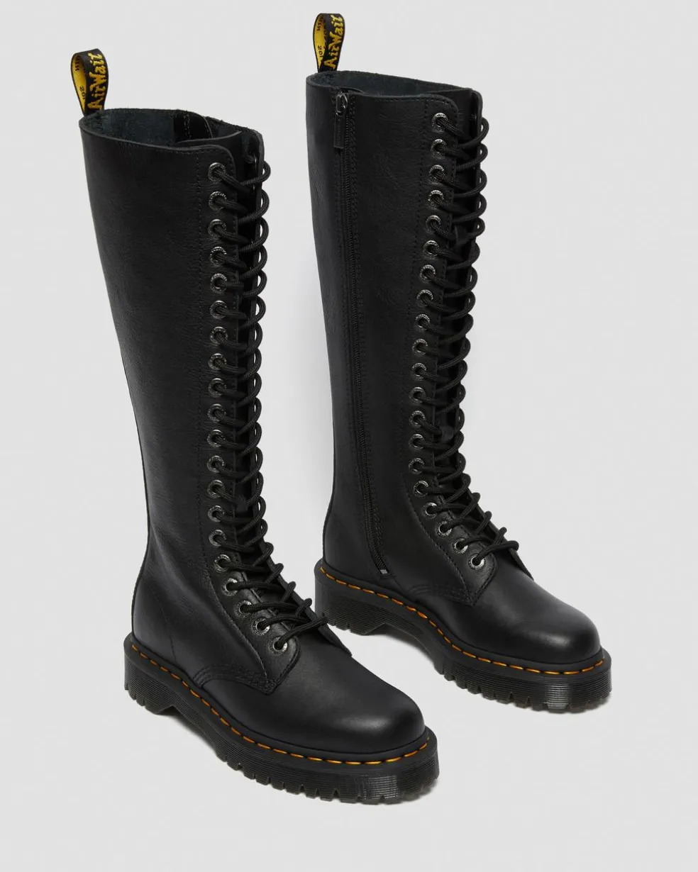 1B60 Bex Pisa Leather Knee High Boots in Black