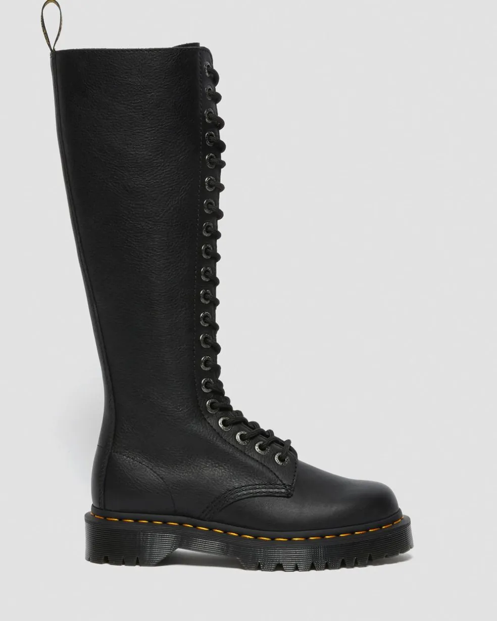 1B60 Bex Pisa Leather Knee High Boots in Black