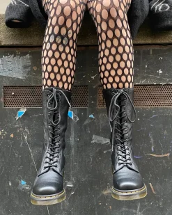 1B99 Virginia Leather Mid Calf Boots in Black