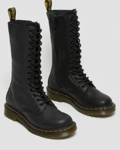 1B99 Virginia Leather Mid Calf Boots in Black