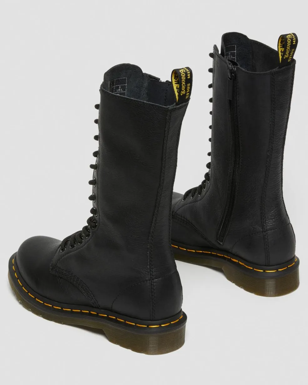 1B99 Virginia Leather Mid Calf Boots in Black