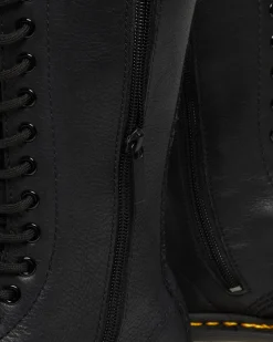 1B99 Virginia Leather Mid Calf Boots in Black