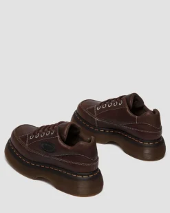 Buzz 5-eye Grizzly leather shoes in Dark Brown