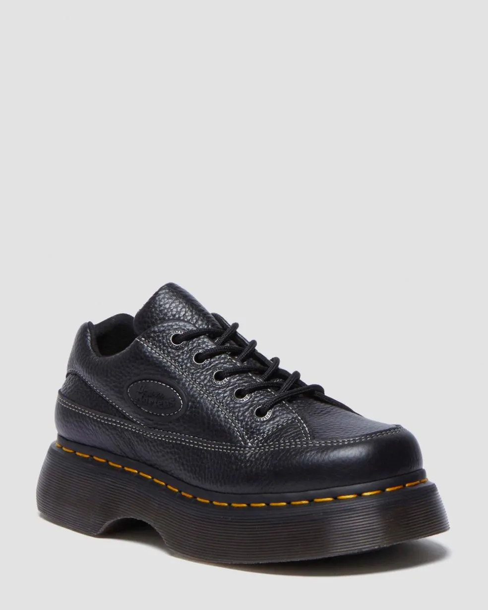 Buzz 5-eye Milled Nappa Leather Shoes in Black Milled Nappa
