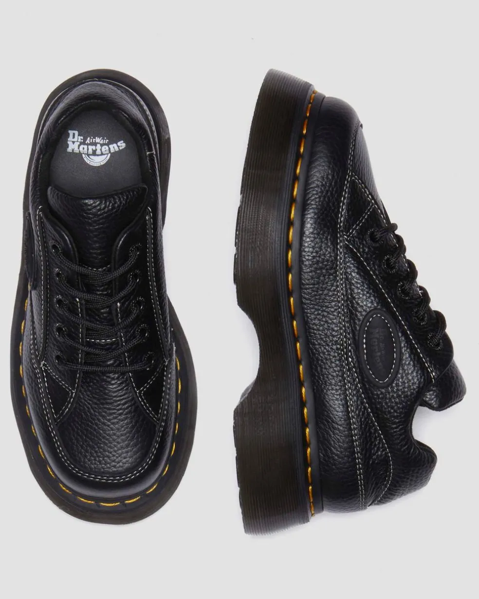 Buzz 5-eye Milled Nappa Leather Shoes in Black Milled Nappa