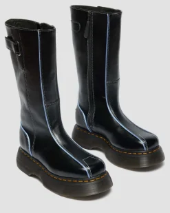 Buzz Hi Gloss Leather Boots in Black