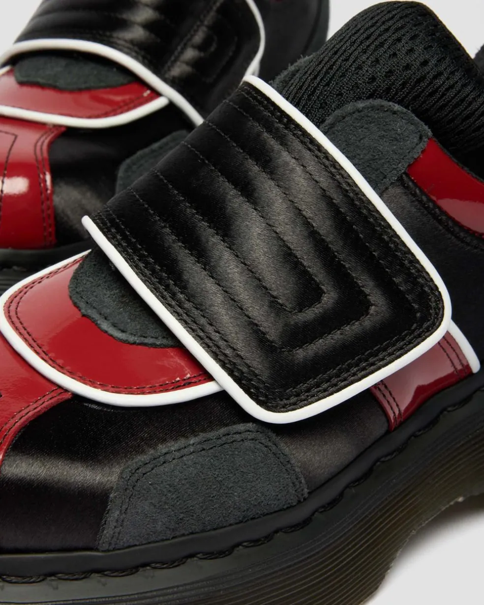 Buzz Strap Mixed Material Shoes in Black