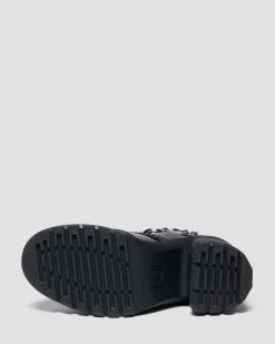 CHESNEY STUDDED BUTTERO LEATHER FLARE HEEL BOOTS in Black Buttero