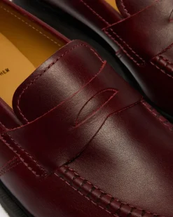 Delapre Penny Loafers in Burgundy