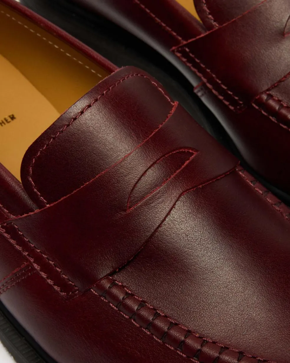 Delapre Penny Loafers in Burgundy