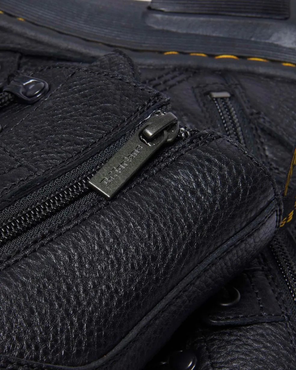DMXL 8-eye leather boots in Black