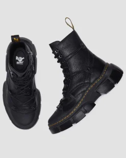 DMXL 8-eye leather boots in Black