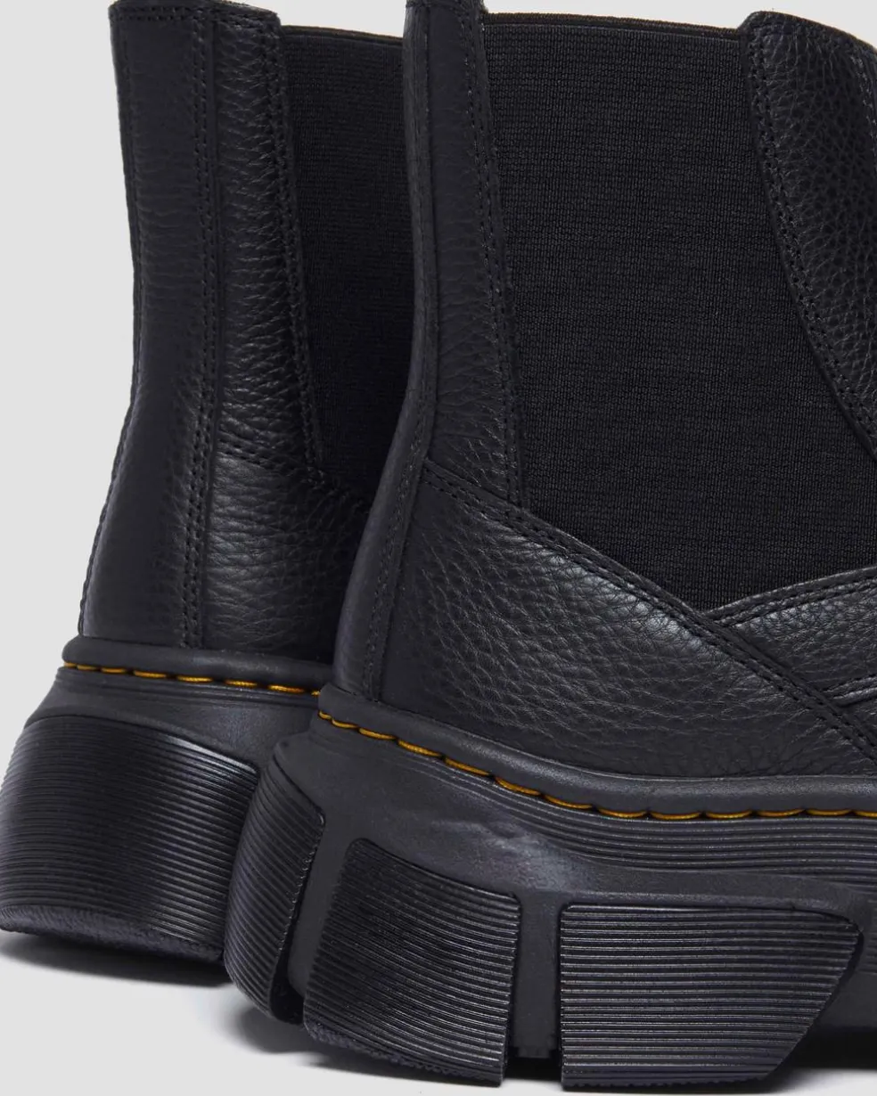 DMXL Zip Chelsea leather boots in Black