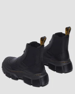 DMXL Zip Chelsea leather boots in Black