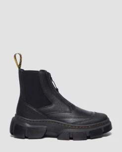 DMXL Zip Chelsea leather boots in Black