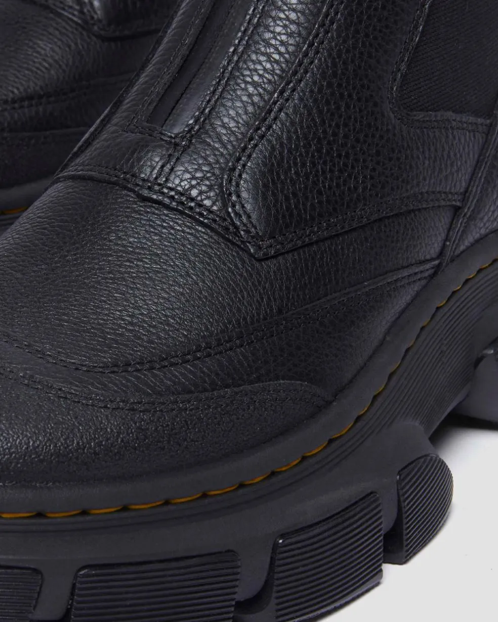 DMXL Zip Chelsea leather boots in Black