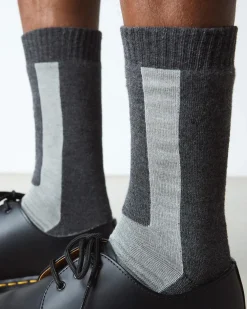 Double Doc Cotton Blend Socks in Black