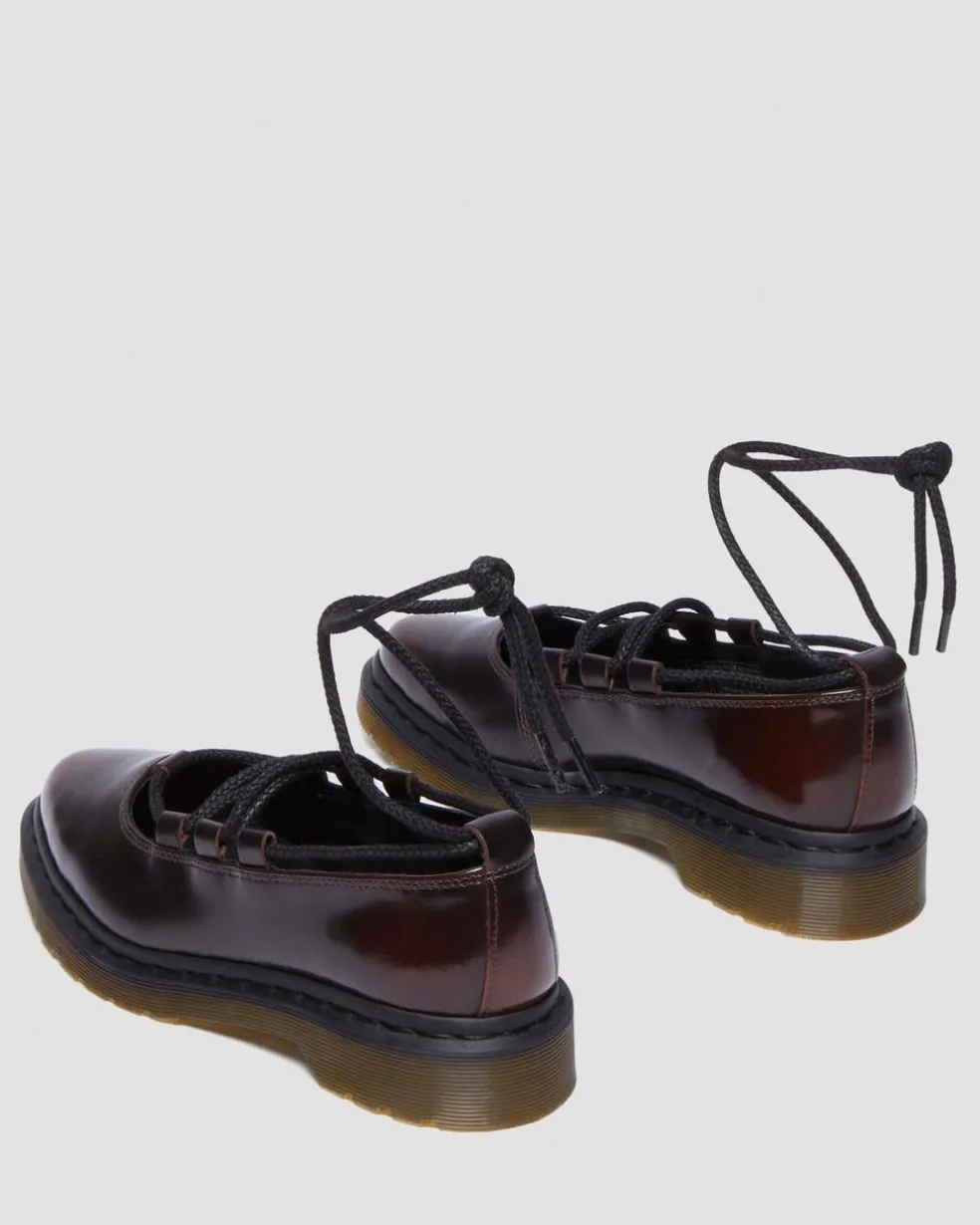 Elphie II leather ballet flats in Cherry Red Arcadia