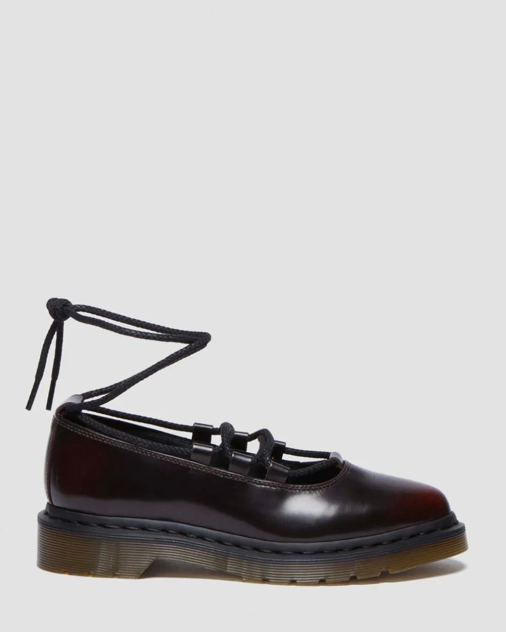 Elphie II leather ballet flats in Cherry Red Arcadia