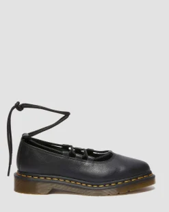 Elphie II Virginia leather ballet flats in Black