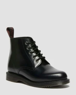 Emmeline Smooth Lace Up Boots in Black