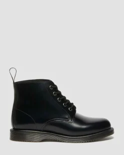 Emmeline Smooth Lace Up Boots in Black
