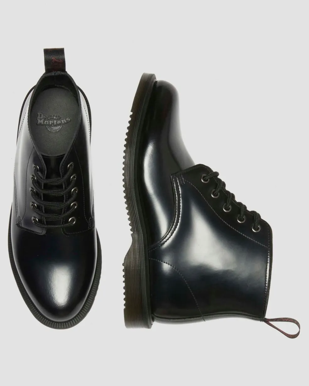 Emmeline Smooth Lace Up Boots in Black