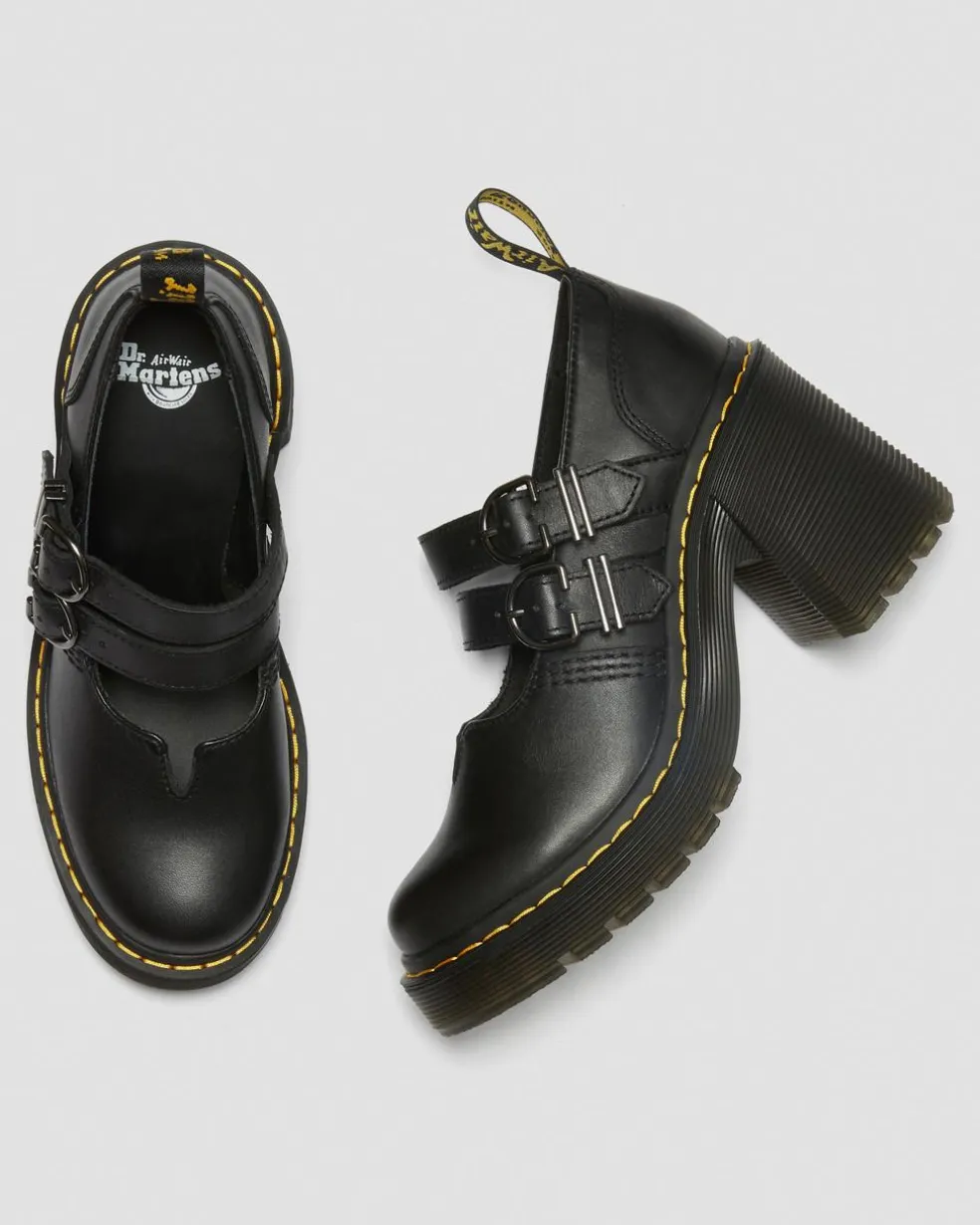 Eviee Sendal Leather Heeled Shoes in Black