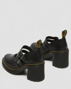 Eviee Sendal Leather Heeled Shoes in Black
