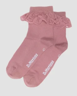 Frill Organic Cotton Blend Socks in Dusty Rose