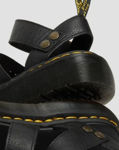Gryphon Pisa Leather Platform Sandals in Black