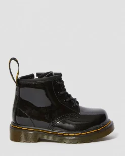 Infant 1460 Patent Leather Lace Up Boots in Black