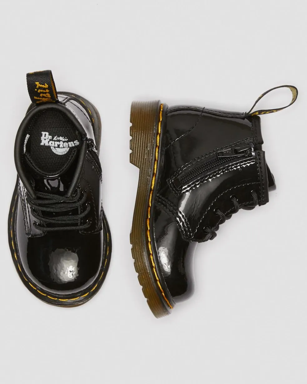Infant 1460 Patent Leather Lace Up Boots in Black