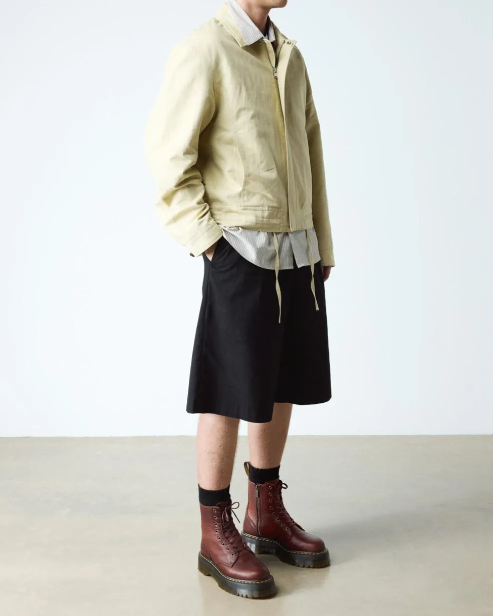 Jadon Ambassador Soft Leather Platorm Boots in Cashew