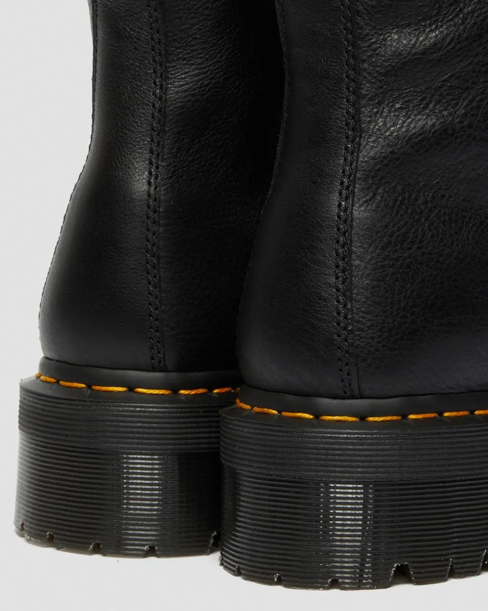 Jadon Boot Leather Faux Fur Lined Platforms in Black