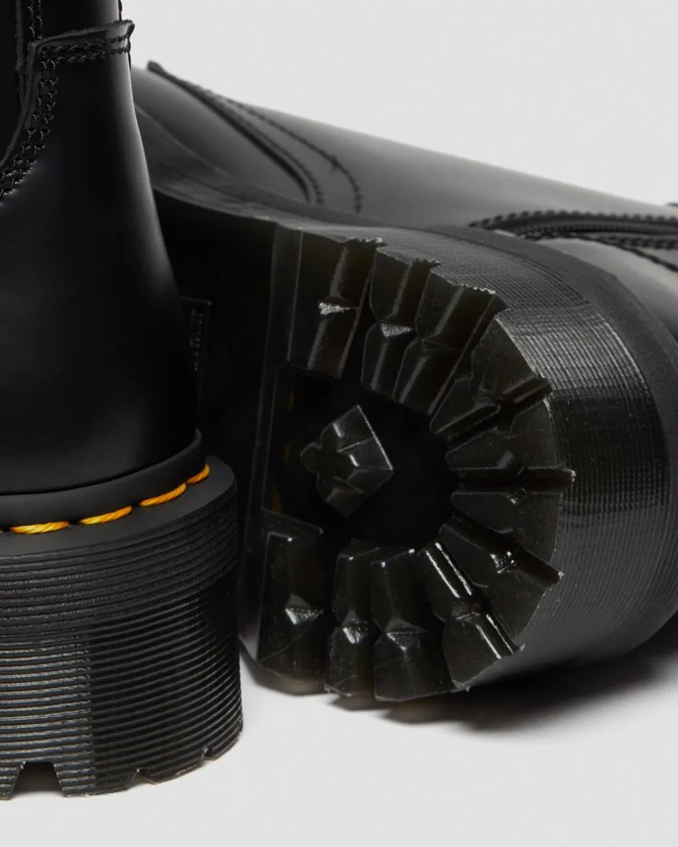 Jadon Boot Smooth Leather Platforms in Black