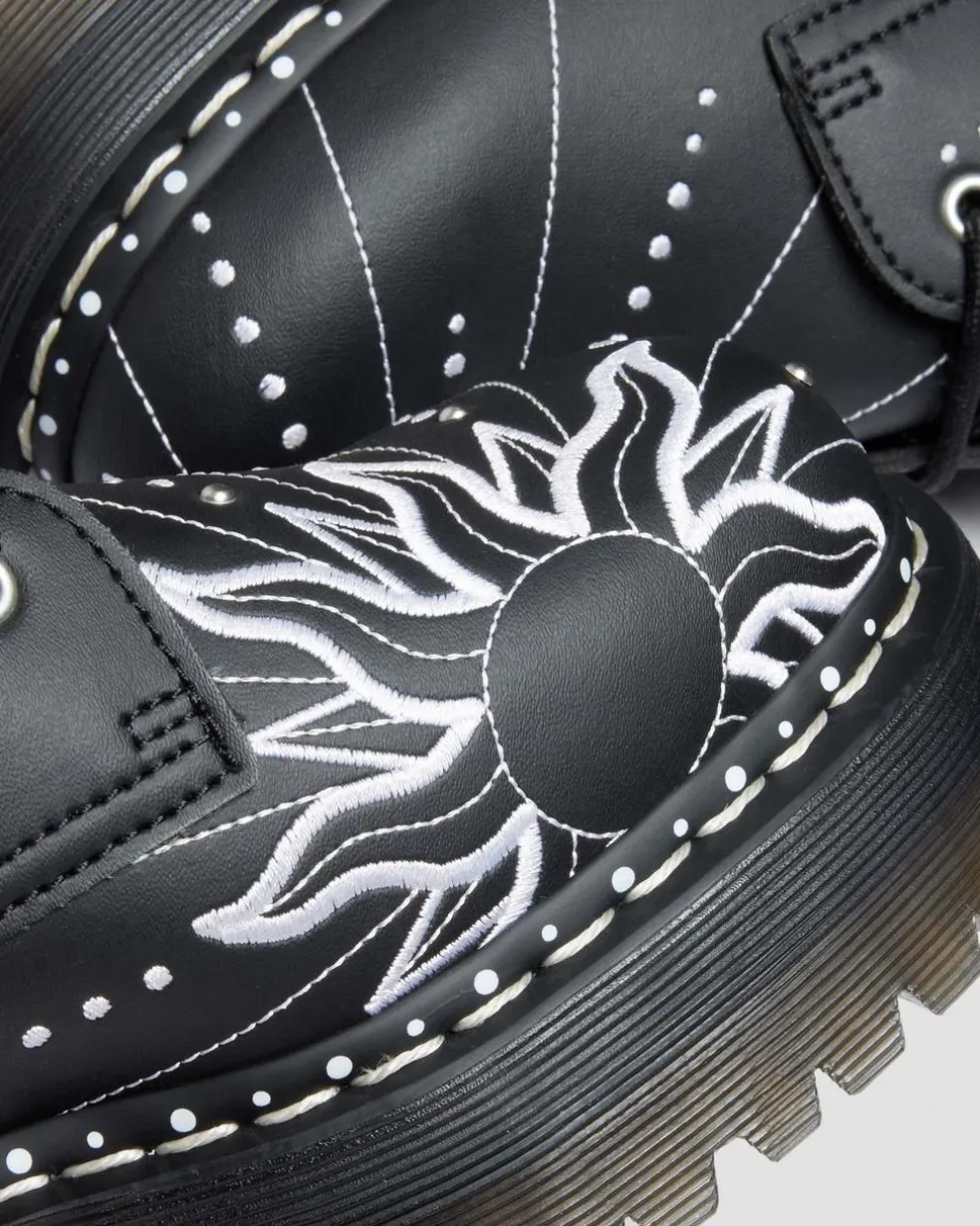 Jadon Hi Solar Flare Reclaimed Leather Platform Boots in Black