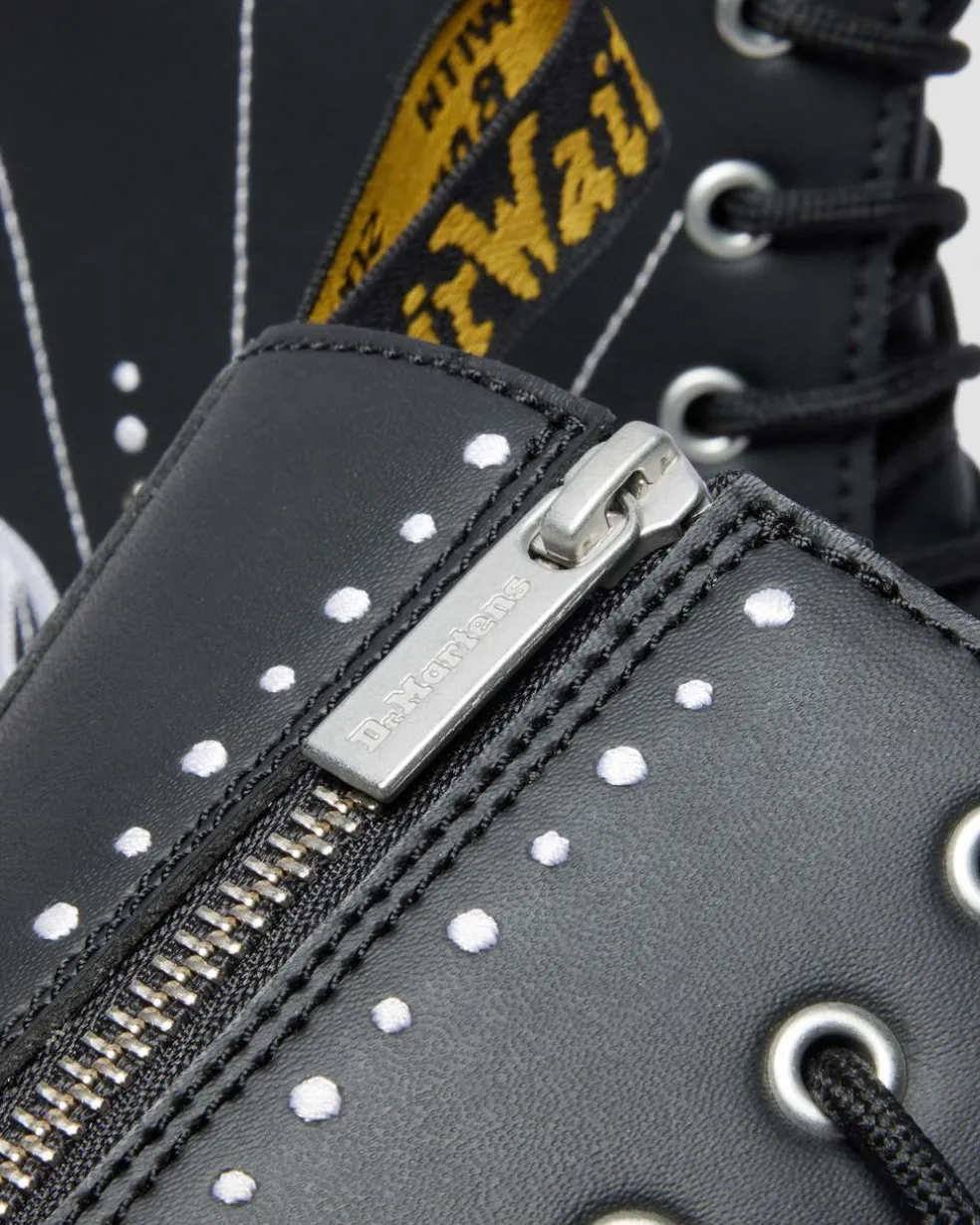 Jadon Hi Solar Flare Reclaimed Leather Platform Boots in Black