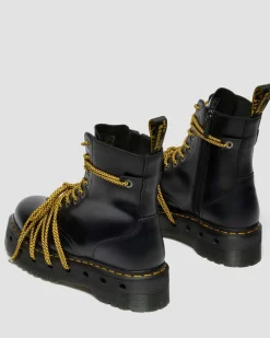 Jadon XL Leather Platform Boots in Black