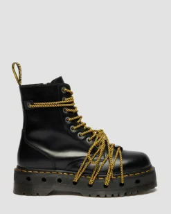 Jadon XL Leather Platform Boots in Black