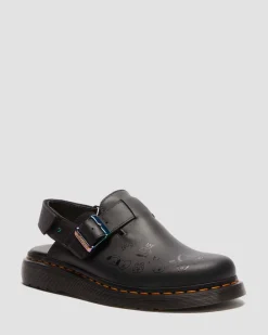 Jorge II BT21 Leather Slingback Mules in Black