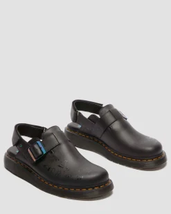 Jorge II BT21 Leather Slingback Mules in Black