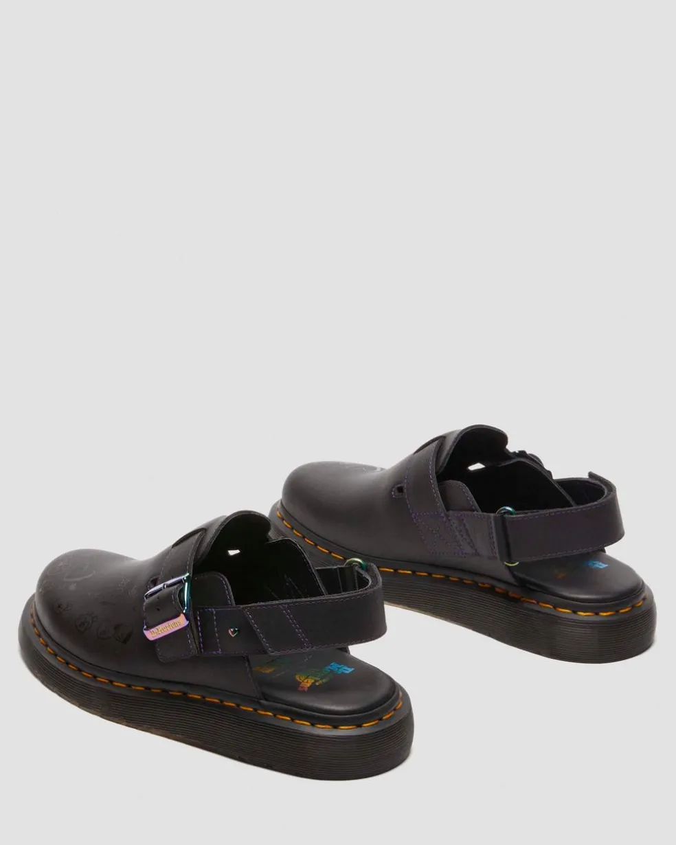 Jorge II BT21 Leather Slingback Mules in Black