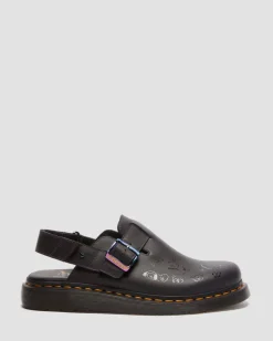 Jorge II BT21 Leather Slingback Mules in Black