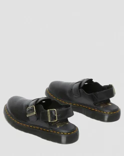 Jorge Made in England Leather Slingback Mules in Black