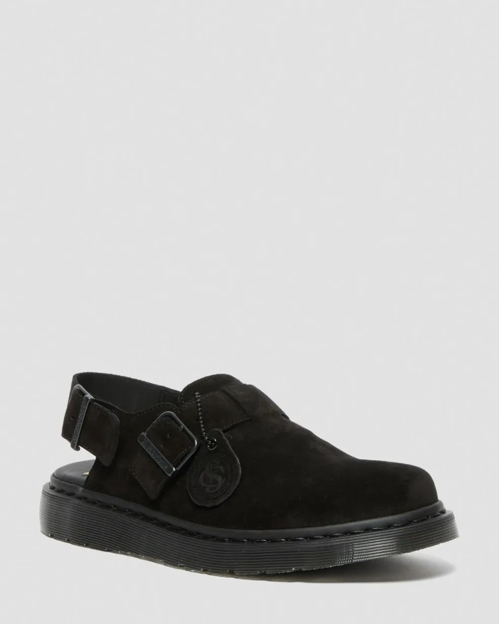Jorge Made in England Suede Slingback Mules in Black