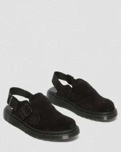Jorge Made in England Suede Slingback Mules in Black