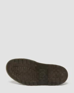Josef Analine Leather Buckle Slide Sandals in Black