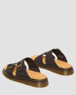 Josef Suede slide sandals in Black