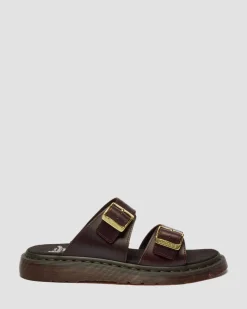 Josef Two Strap Atlas Leather Sandals in Charro